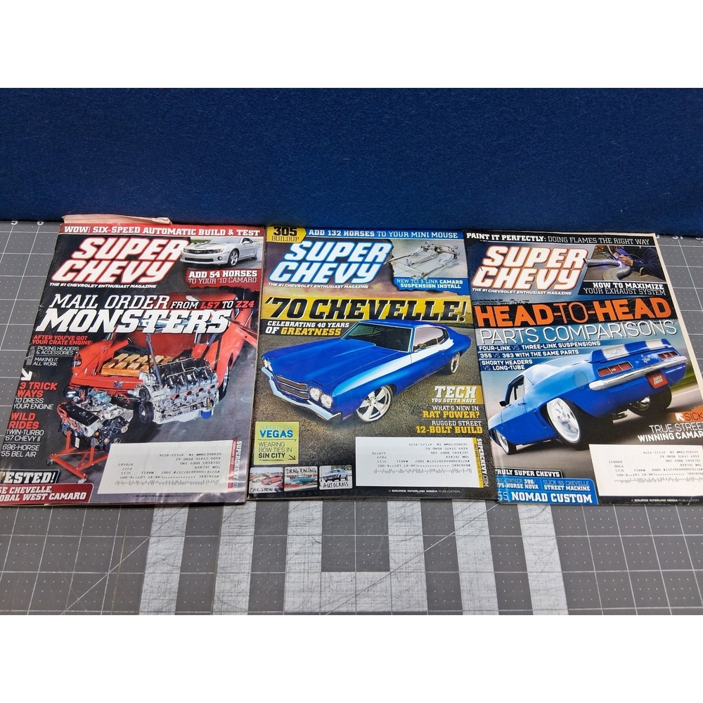 Super Chevy Magazine Lot 2010 Chevelle Camaro Bel Air 3 Issues